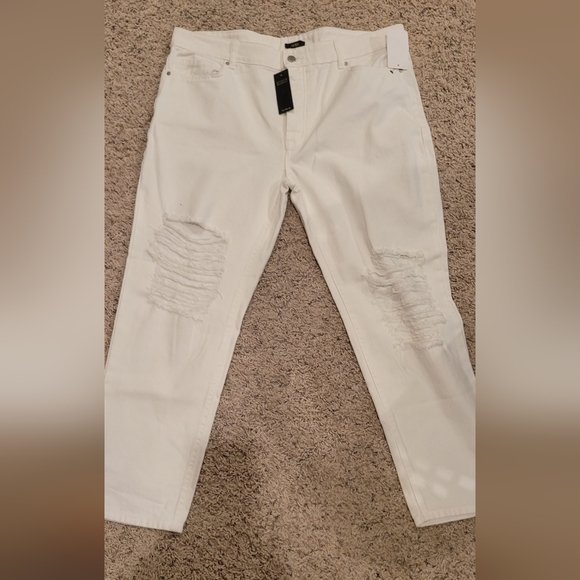 NWT AFRM RIPPED WHITE JEANS - Picture 3 of 7